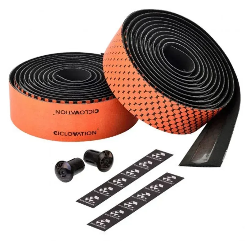 Ciclovation Leather Touch Fusion Handlebar Tape in Orange-to-Black
