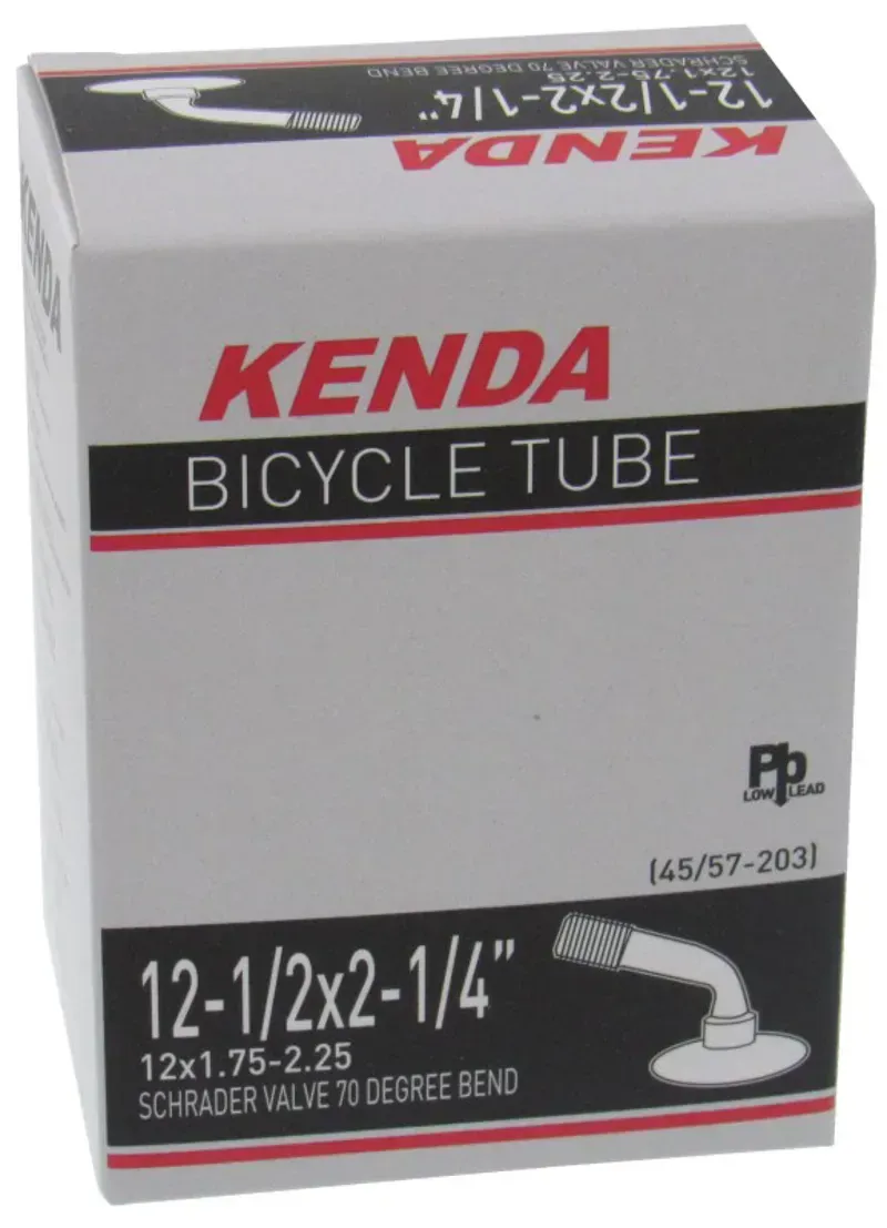 Kenda 12-1/2x2-1/4-inch/47/62-203 Bent-valve Schrader Tube in Black