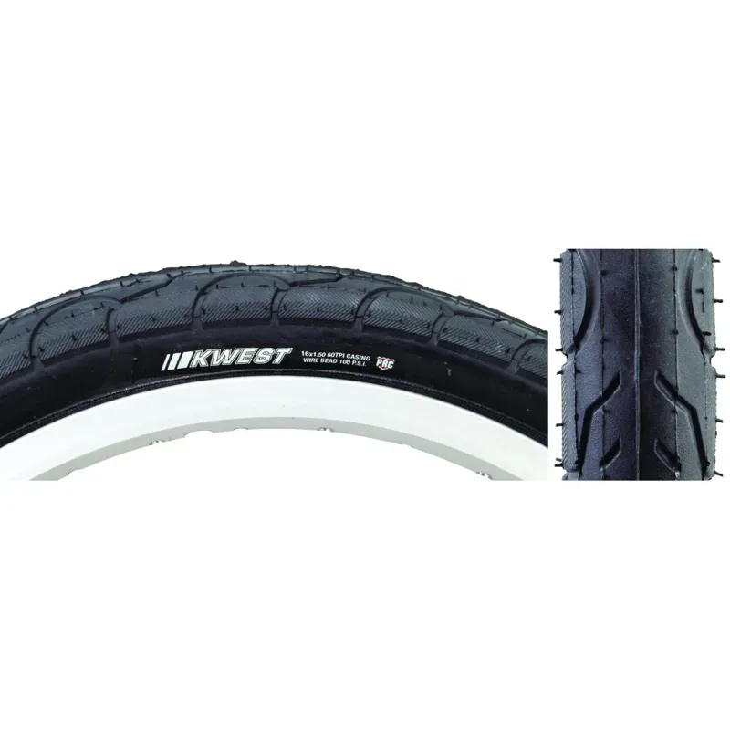 Kenda Kwest 60-tpi 100-psi 16x1.5-inch Wire Commuter Tire in Black