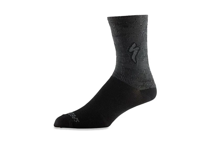 Specialized Soft Air Road Tall Socks in Black/Charcoal Terrain
