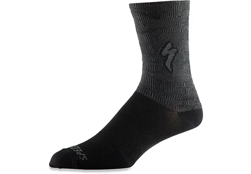 Specialized Soft Air Road Tall Socks in Black/Charcoal Terrain-2