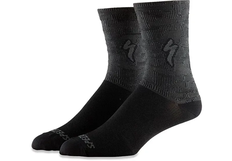 Specialized Soft Air Road Tall Socks in Black/Charcoal Terrain-3