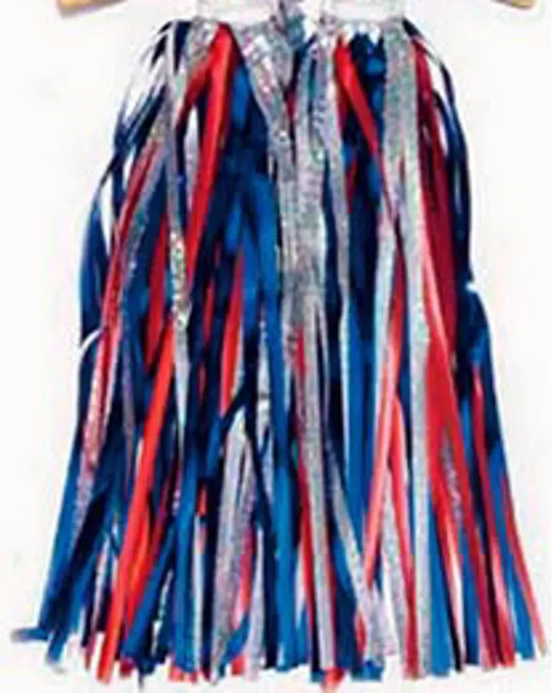 Cyclists' Choice Kids' Bar-end Streamers in Silver/Red/Blue