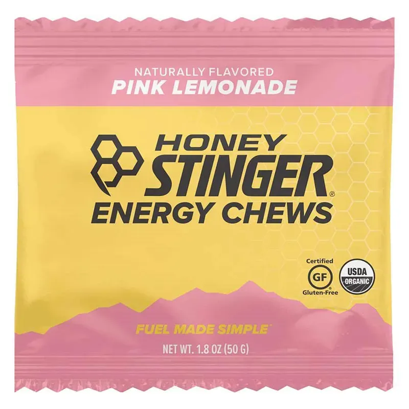 Honey Stinger Organic Energy Chews Pink Lemonade 12 servings