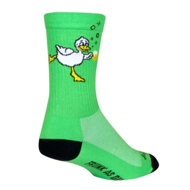 Sockguy Duck Face Crew Sock 6 Inch in Green