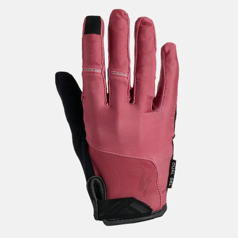 Specialized Body Geometry Dual-Gel Long Finger Gloves in Dusty Rose