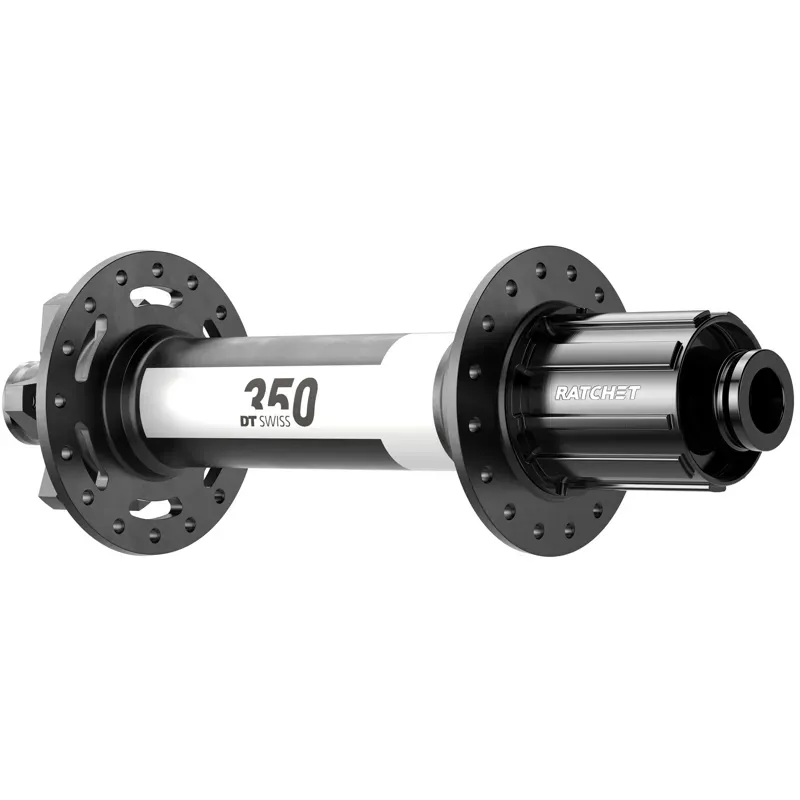 DT Swiss 350 32h 12x197mm HG 6B-Disk Rear Hub in Black/White