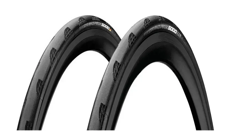 Continental Grand Prix 5000 Tire - 700 X 25 Clincher Folding Black BlackChili Vectran Breaker LazerGrip ACT Black 700 x 25