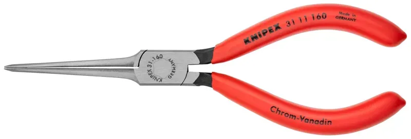 Knipex Straight 6.25-inch Needle Nose Pliers in Red/Silver