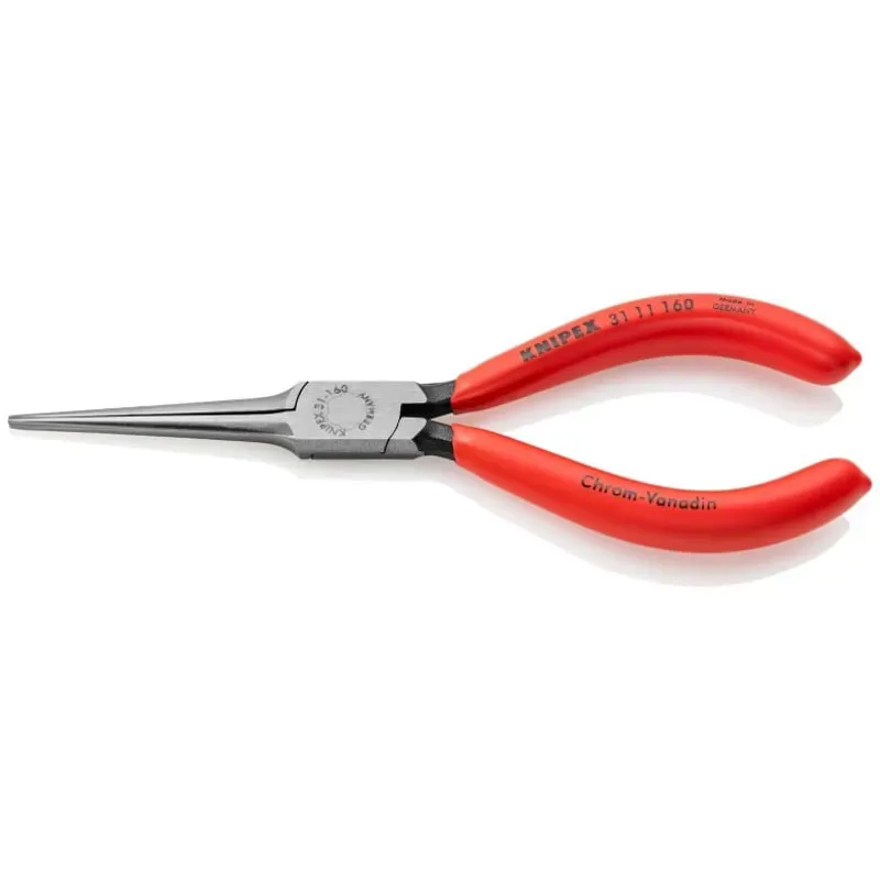 Knipex Straight 6.25-inch Needle Nose Pliers in Red/Silver-1