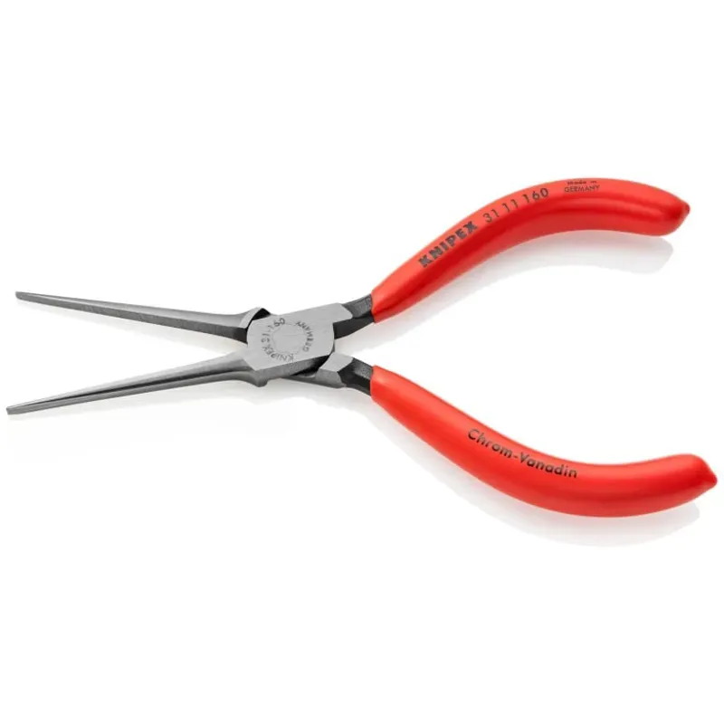 Knipex Straight 6.25-inch Needle Nose Pliers in Red/Silver-2