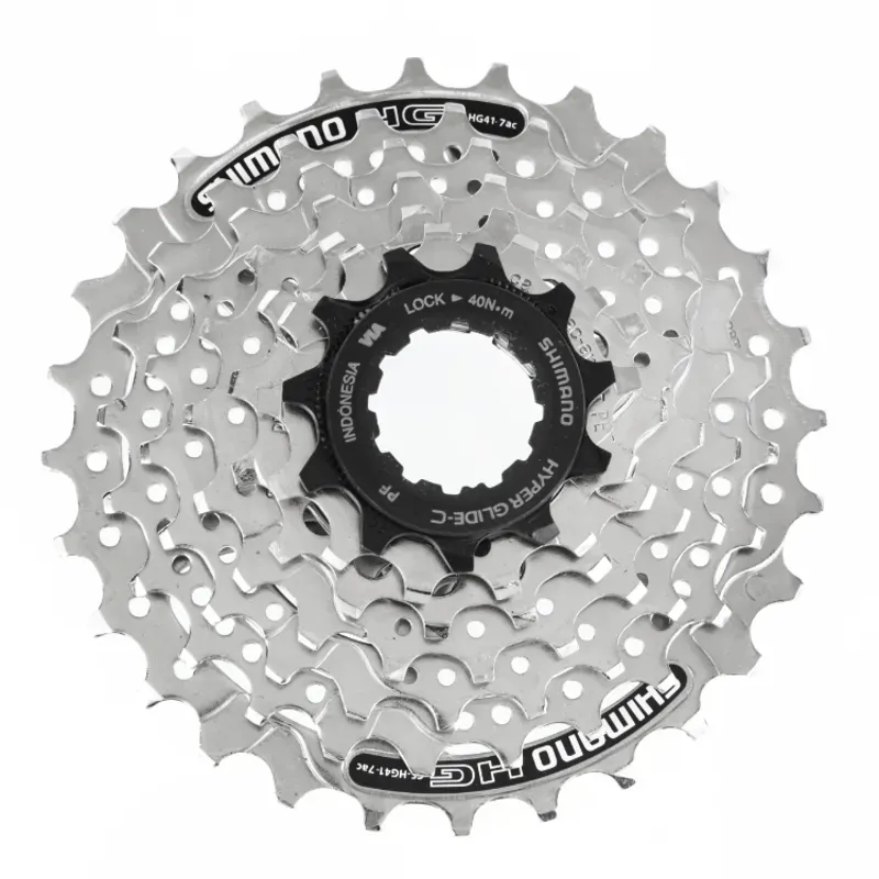 Shimano CS-HG41 7-speed 11-28-tooth MTB Cassette in Silver