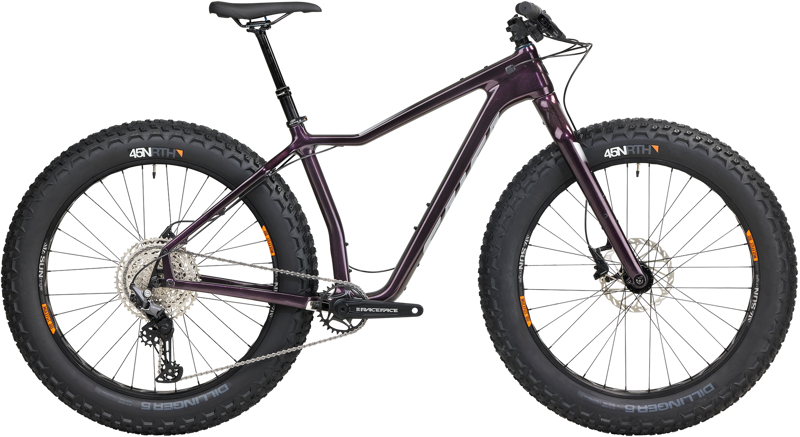 Salsa Heyday C Deore 12 Carbon 26 Fat Tire Bike - Black Cherry