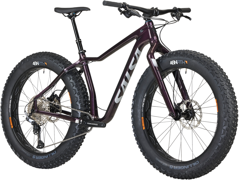 Salsa Heyday C Deore 12 Carbon 26 Fat Tire Bike - Black Cherry-1