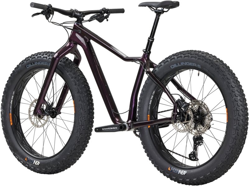Salsa Heyday C Deore 12 Carbon 26 Fat Tire Bike - Black Cherry-2
