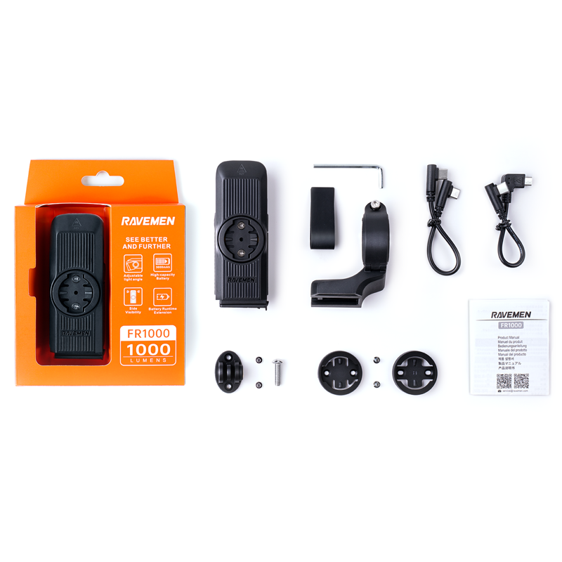 Ravemen FR1000 Front Light and All In One Computer/Cam. Mount in Black-2