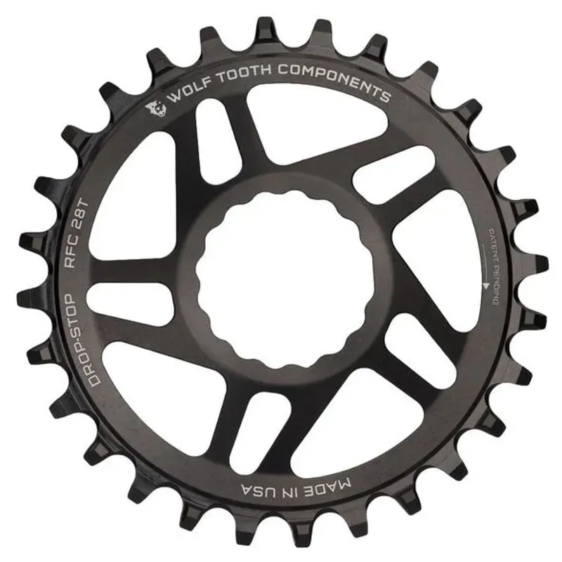 Wolf Tooth Direct Mount Chainring - 30t RaceFace CINCH Direct Mount Boost 3mm Offset Drop-Stop ST Requires 12-Speed HG+ Chain Black