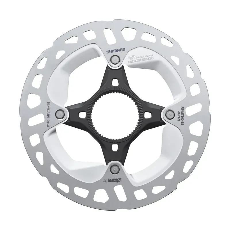 Shimano Deore XT RT-MT800-M Disc Brake Rotor With External Lockring - 180mm Center Lock Silver/ Black 180