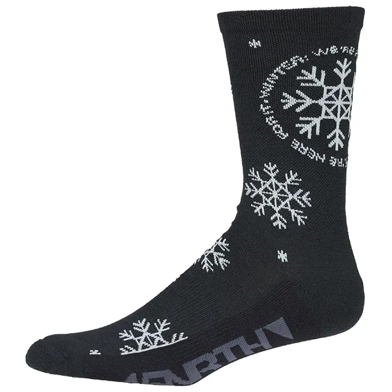 45Nrth We're Here For It Midweight Wool Sock In Black/Blue 