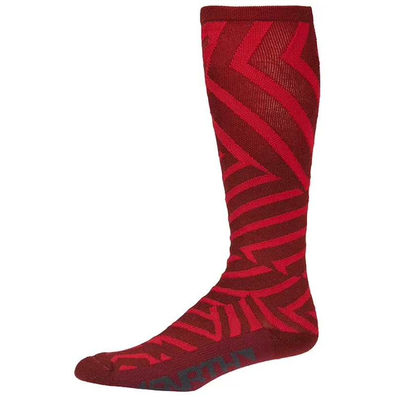 45Nrth Dazzle Midweight Knee High Wool Sock In Chili Pepper/Red Red