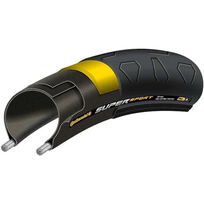 Continental Super Sport Plus Tire - 700 X 23 Clincher Wire Black Plus Breaker Black 700 x 23