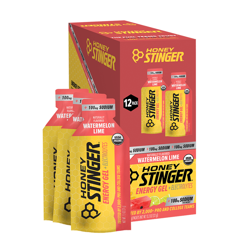 Honey Stinger Box of 12 Organic Energy Gel in Watermelon Lime